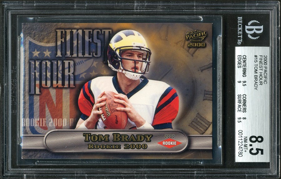 Football Cards - 2000 Pacific Finest Hour #15 Tom Brady Rookie BGS NM-MT+ 8.5
