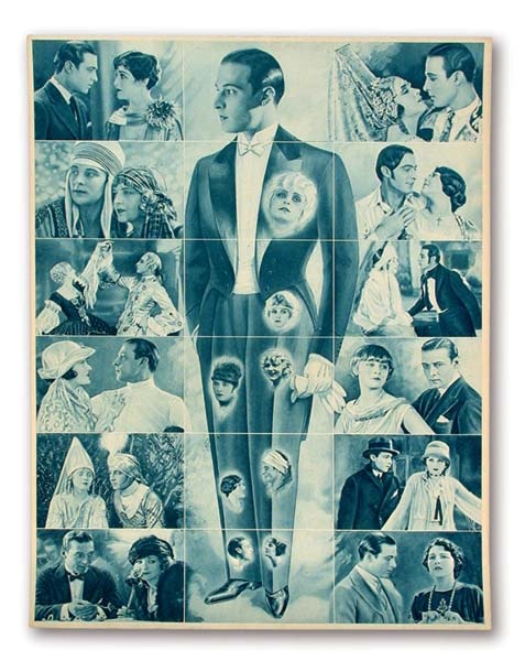 1920's Uncut Sheet of Rudolph Valentino Trading Cards