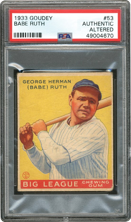Baseball and Trading Cards - 1933 Goudey #53 Babe Ruth (PSA)