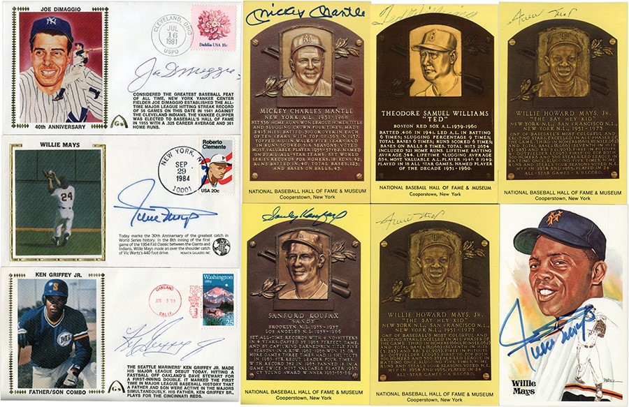 Baseball Autographs - Signed Hall of Fame Postcard Collection (57)