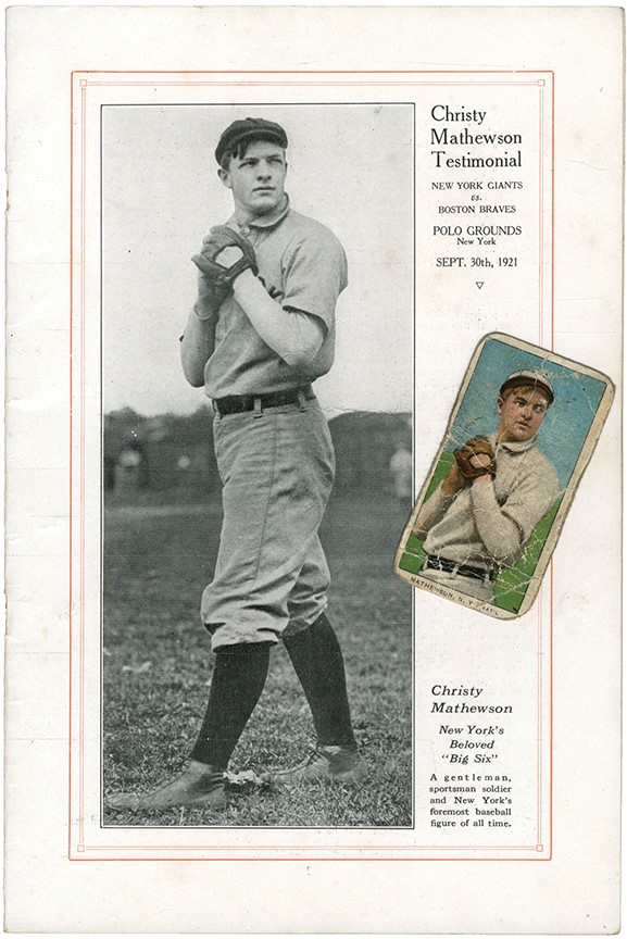 Baseball and Trading Cards - Christy Mathewson T206 Card and 1921 Testimonial Program