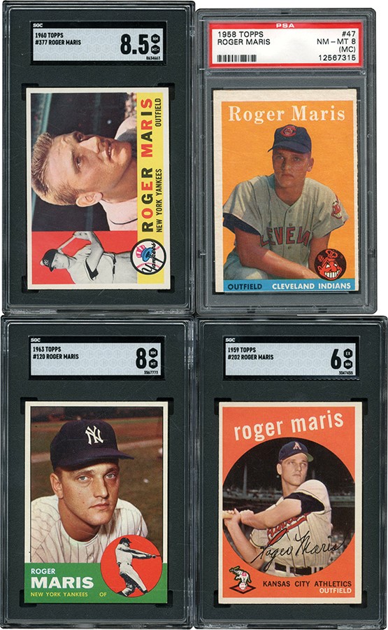 Baseball and Trading Cards - 1958-63 Topps Roger Maris Quartet
