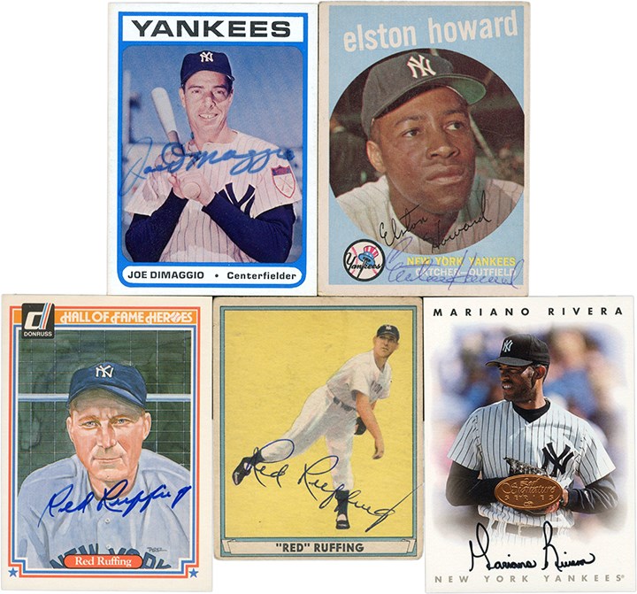 Baseball and Trading Cards - HOFers and Stars Signed Cards with Joe DiMaggio (5)