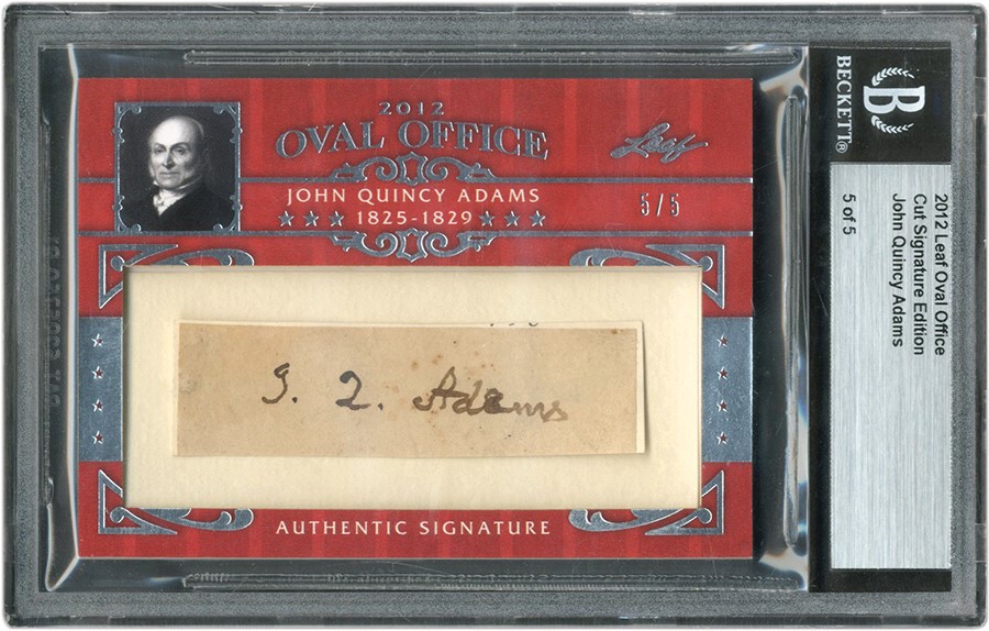 - 2012 Leaf Oval Office John Quincy Adams Cut Autograph 5/5 (Beckett)
