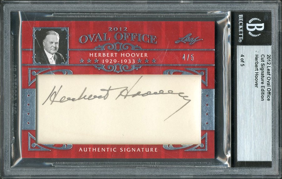 - 2012 Leaf Oval Office Herbert Hoover Cut Autograph 4/5 (Beckett)