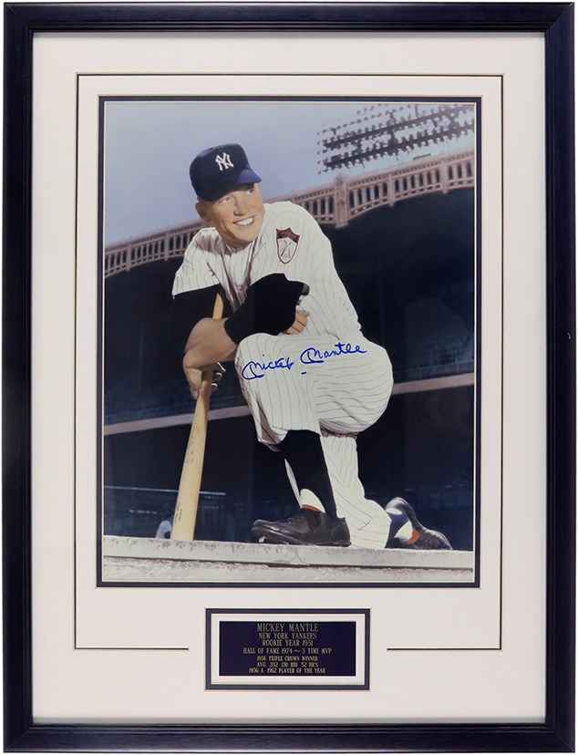 - Beautiful Mickey Mantle Signed Oversized Photograph