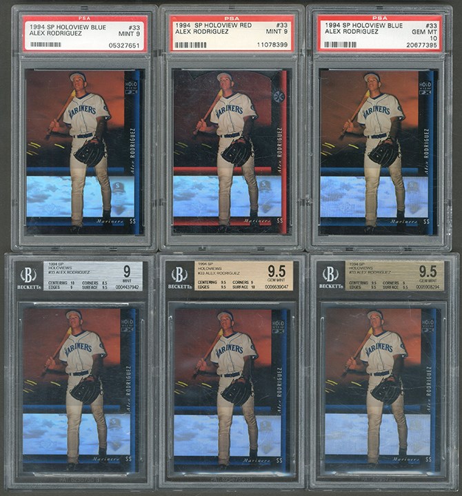 Baseball and Trading Cards - 1994 SP Holoview #33 Alex Rodriguez PSA & BGS Graded Lot w/PSA 10 & PSA 9 Red (6)
