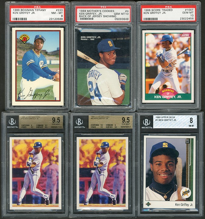 Baseball and Trading Cards - 1989 Ken Griffey Jr. Graded Rookie Collection with Bowman Tiffany (14)