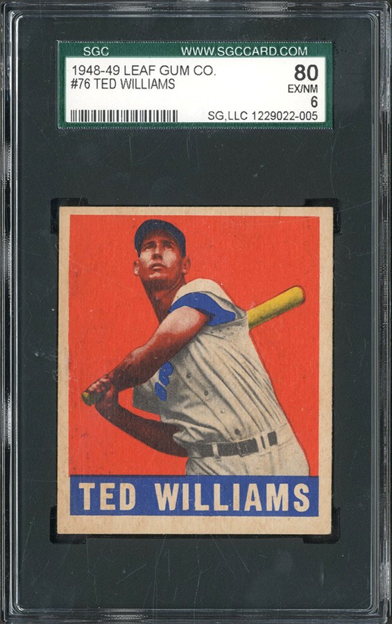 - 1948 Leaf #76 Ted Williams SGC EX-MT 6