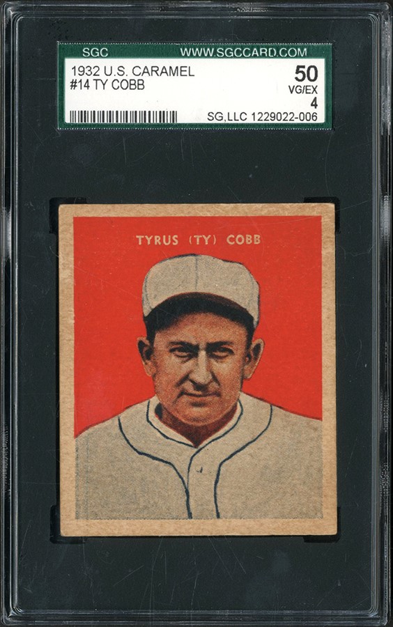 Baseball and Trading Cards - 1932 U.S Caramel #14 Ty Cobb SGC VG-EX 4