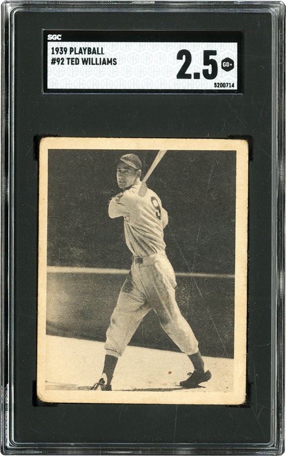 - 1939 Play Ball #92 Ted Williams Rookie SGC GOOD+ 2.5