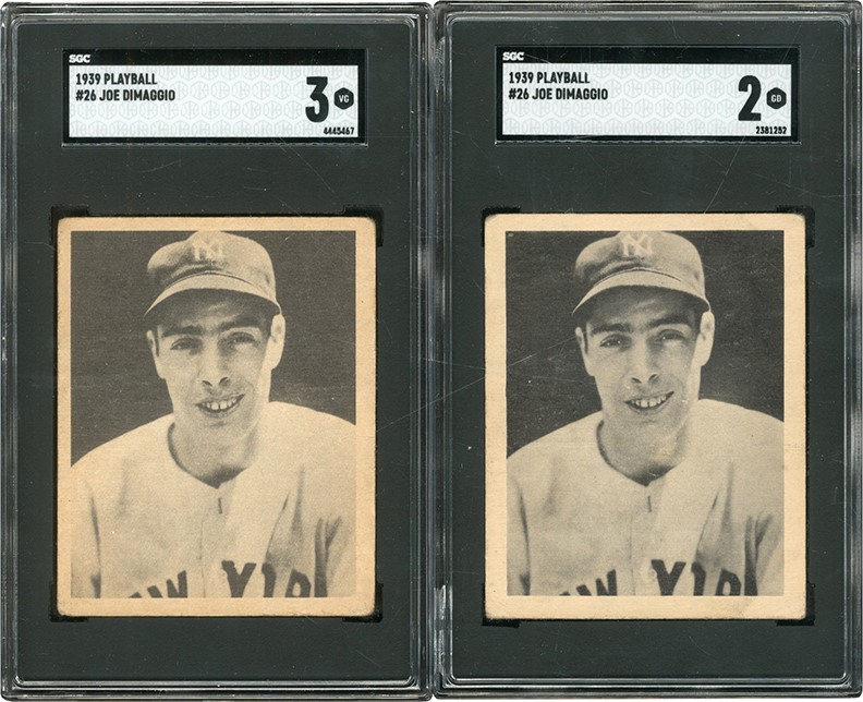 Baseball and Trading Cards - 1939 Play Ball #26 Joe DiMaggio SGC Graded Rookie Pair