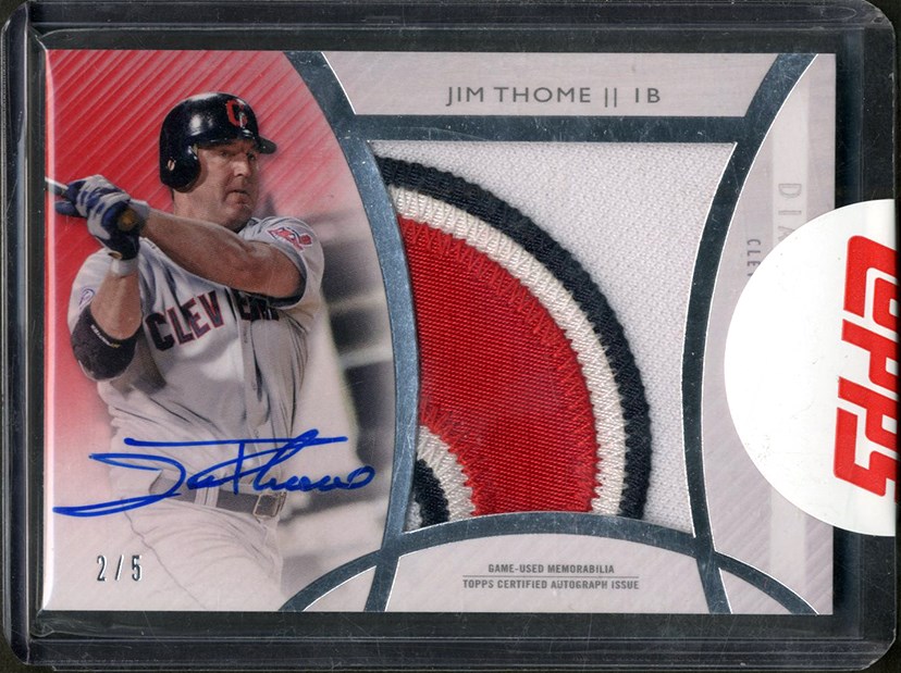 Baseball and Trading Cards - 2017 Topps Diamond Icons Jim Thome Autograph Jumbo Patch 2/5