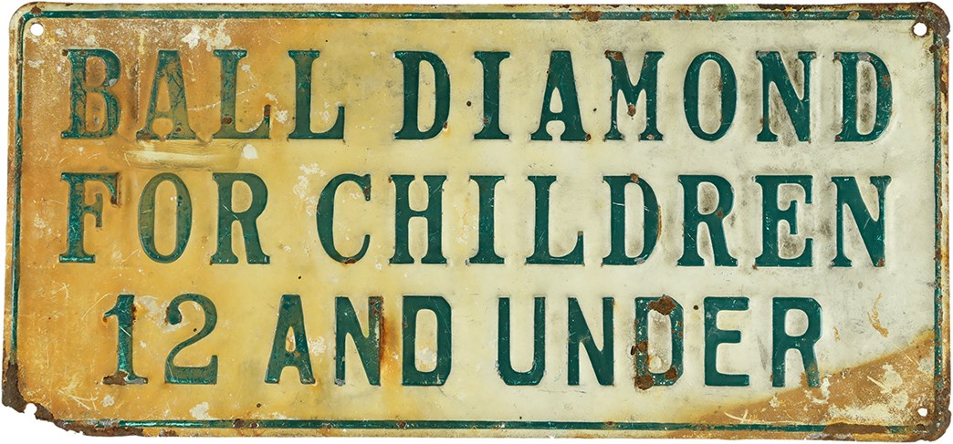 Baseball Memorabilia - Vintage Tin Baseball Diamond Sign