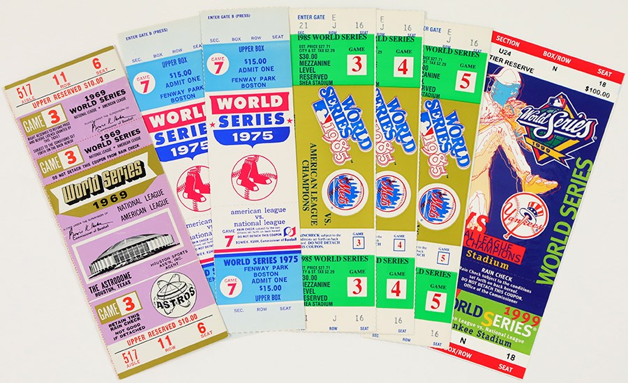Baseball Memorabilia - Unused World Series Tickets 1969-1999 (7)