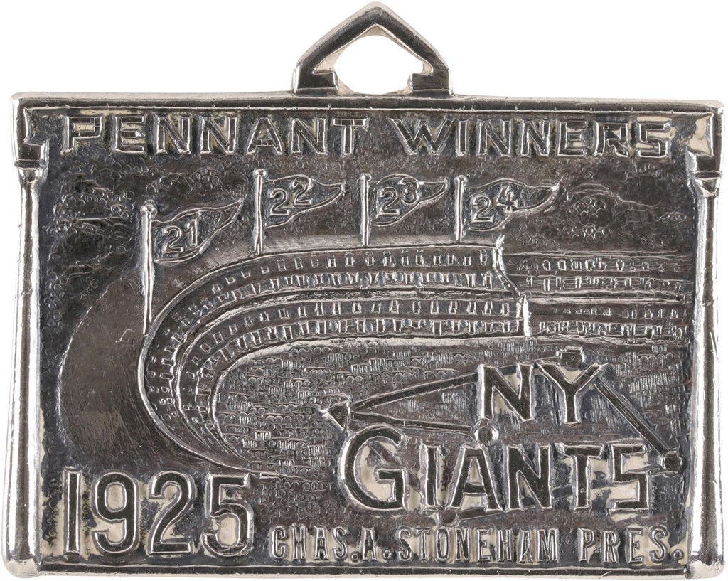 Baseball Memorabilia - 1925 New York Giants Sterling Silver Season Pass