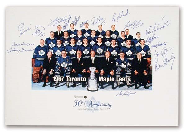 Frozen Ink - 1967 Toronto Maple Leafs Team Signed Photograph (13x18”)