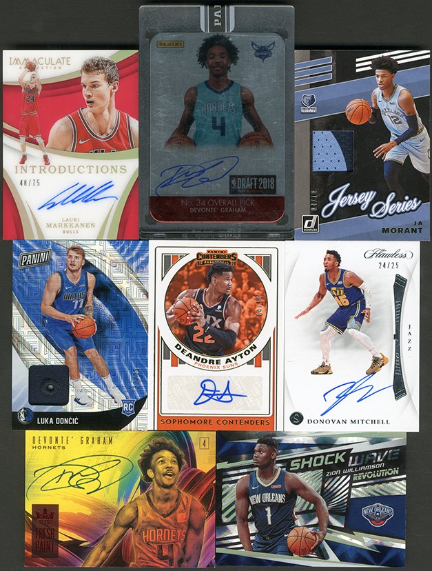 - 2017-20 NBA Superstars Autograph, Rookie, and Patch Lot with Zion & Luka (8)