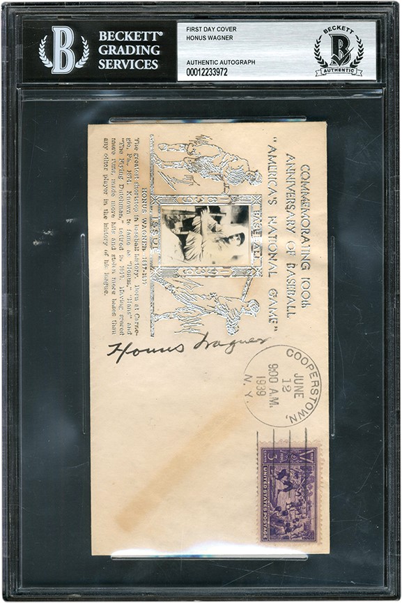 Clemente and Pittsburgh Pirates - 1939 Honus Wagner Signed Centennial First Day Cover (Beckett)