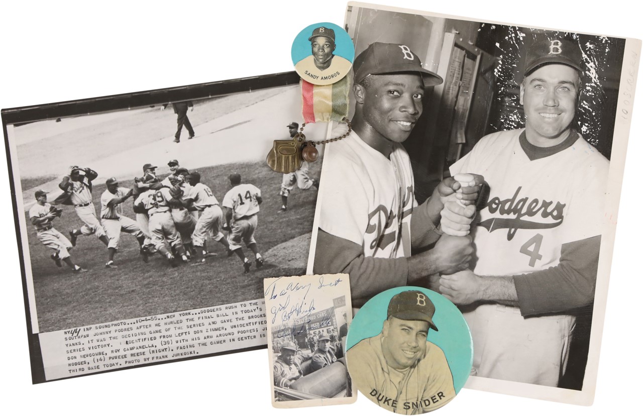 - Brooklyn Dodgers Autograph, Pin, and Photograph Collection (5)