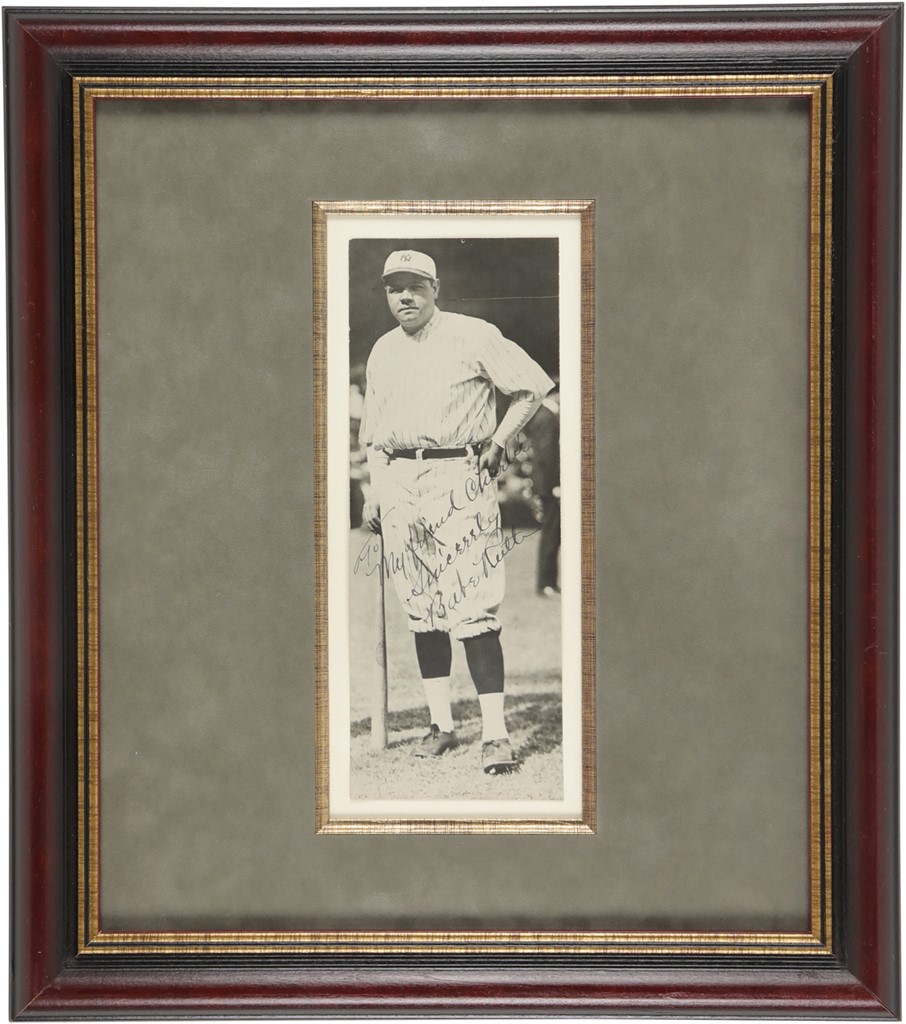 - Circa 1930 Babe Ruth Signed Photograph to Detroit Tigers Traveling Secretary - From Barry Halper Auction (PSA)