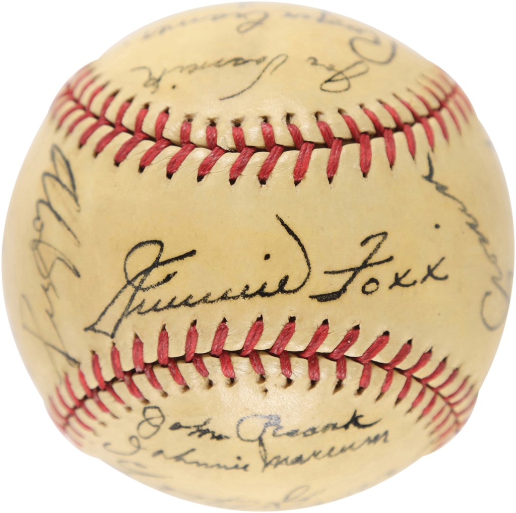 Boston Sports - High Grade 1938 Boston Red Sox Team Signed Baseball w/Jimmie Foxx