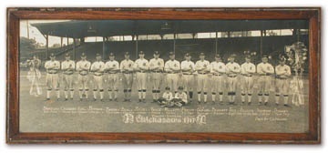 Baseball Photographs - 1917 Chickasaw Baseball Team Panorama with Dazzy Vance (9x21" framed)