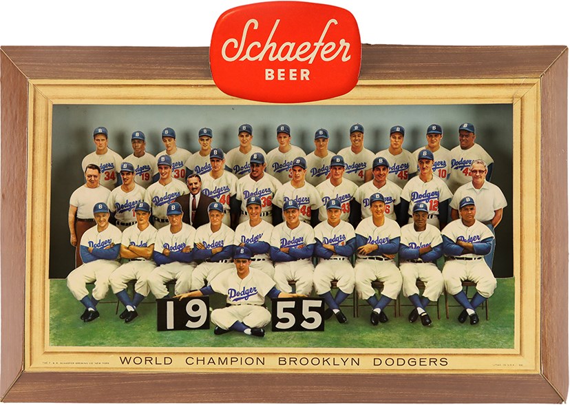 - 1955 World Series Brooklyn Dodgers Schaefer Beer Display