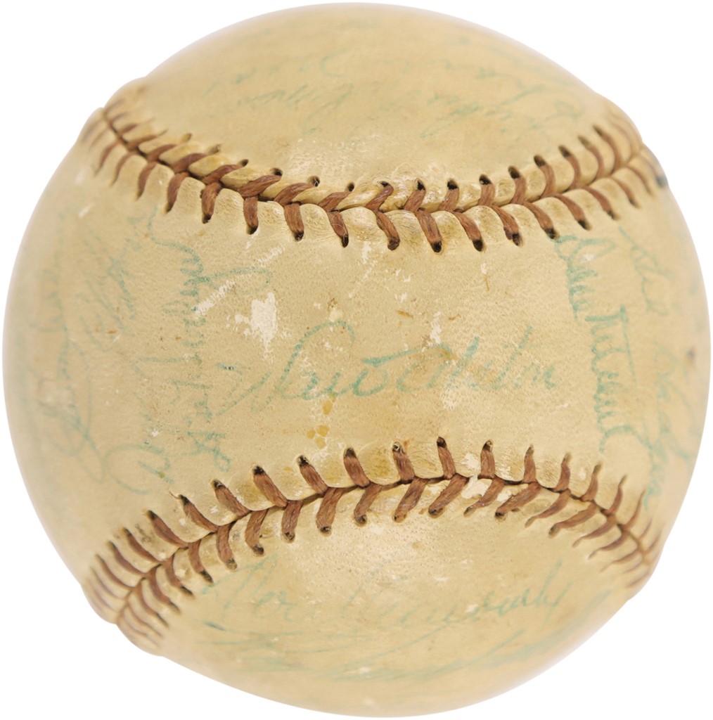 - 1956 Brooklyn Dodgers Team Signed Baseball with Jackie Robinson