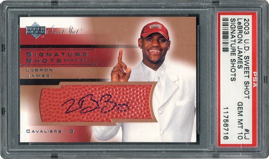 Basketball Cards - 2003 Upper Deck Sweet Shot #LJ LeBron James Signature Shots Rookie Autograph PSA GEM MINT 10