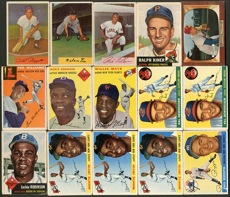 Baseball and Trading Cards - 1953-58 Topps & Bowman Hall of Famer Archive with Mantle, Robinson, Williams (100)