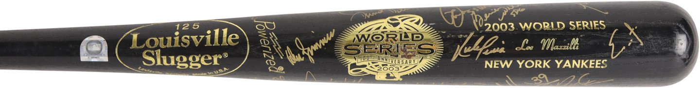 - 2003 New York Yankees Team Signed Presentation Bat (MLB Authentic)