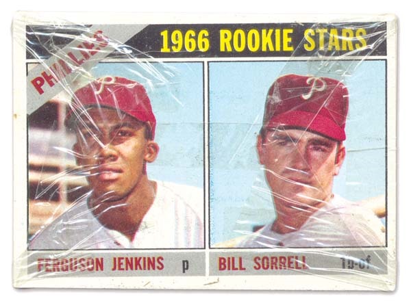 - 1966 Topps Cello Pack With Fergie Jenkins Rookie On Bottom