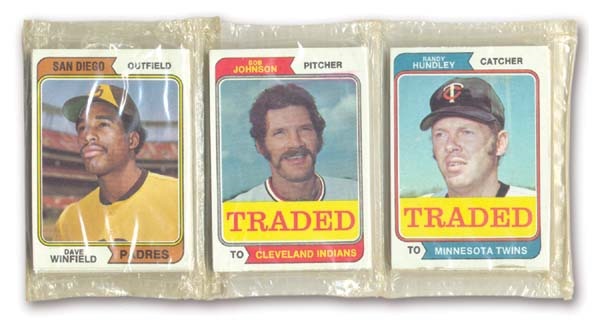 Sports Cards - 1974 Topps Rack Pack with Dave Winfield Rookie on Top