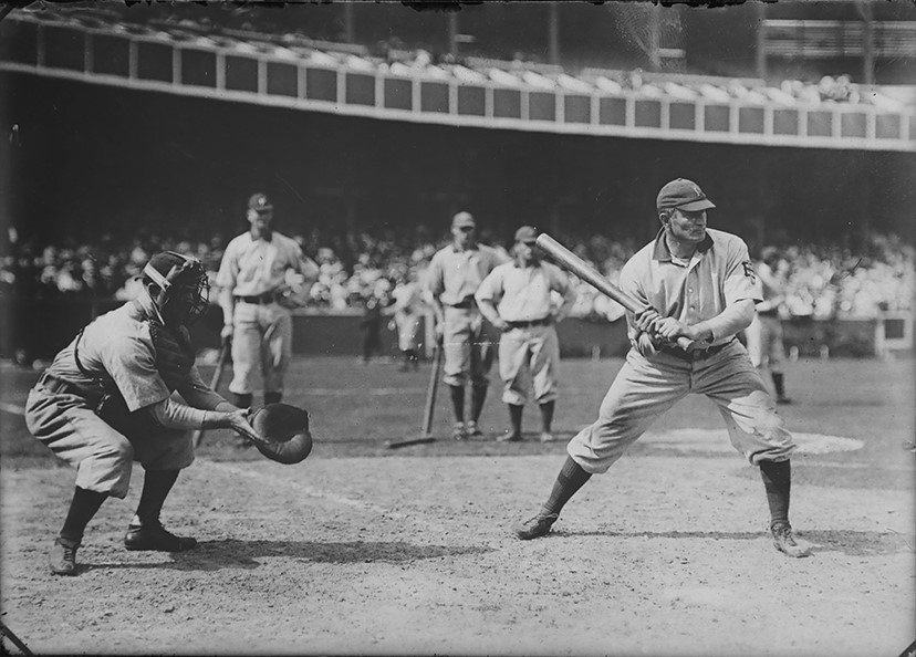 The Brown Brothers Collection - Honus Wagner Batting Glass Plate Negative
