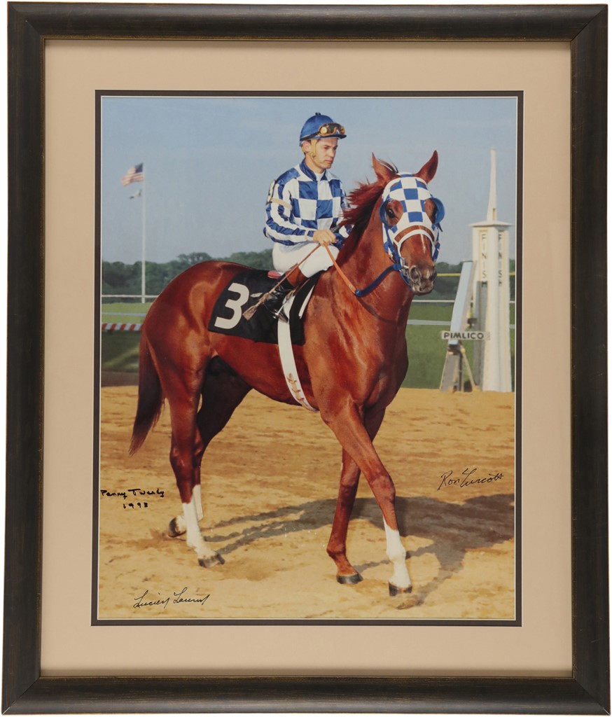 - Secretariat Triple Signed Preakness Photo