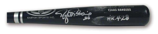 2001 Rafael Palmeiro Game Used 420th Home Run Bat (34")