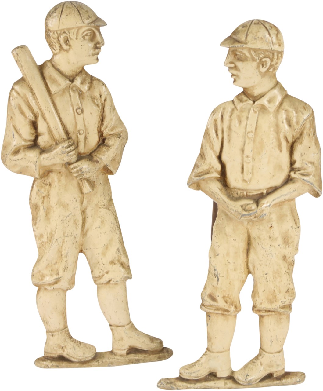 Early Baseball - Pair of Baseball Batter and Pitcher Andirons