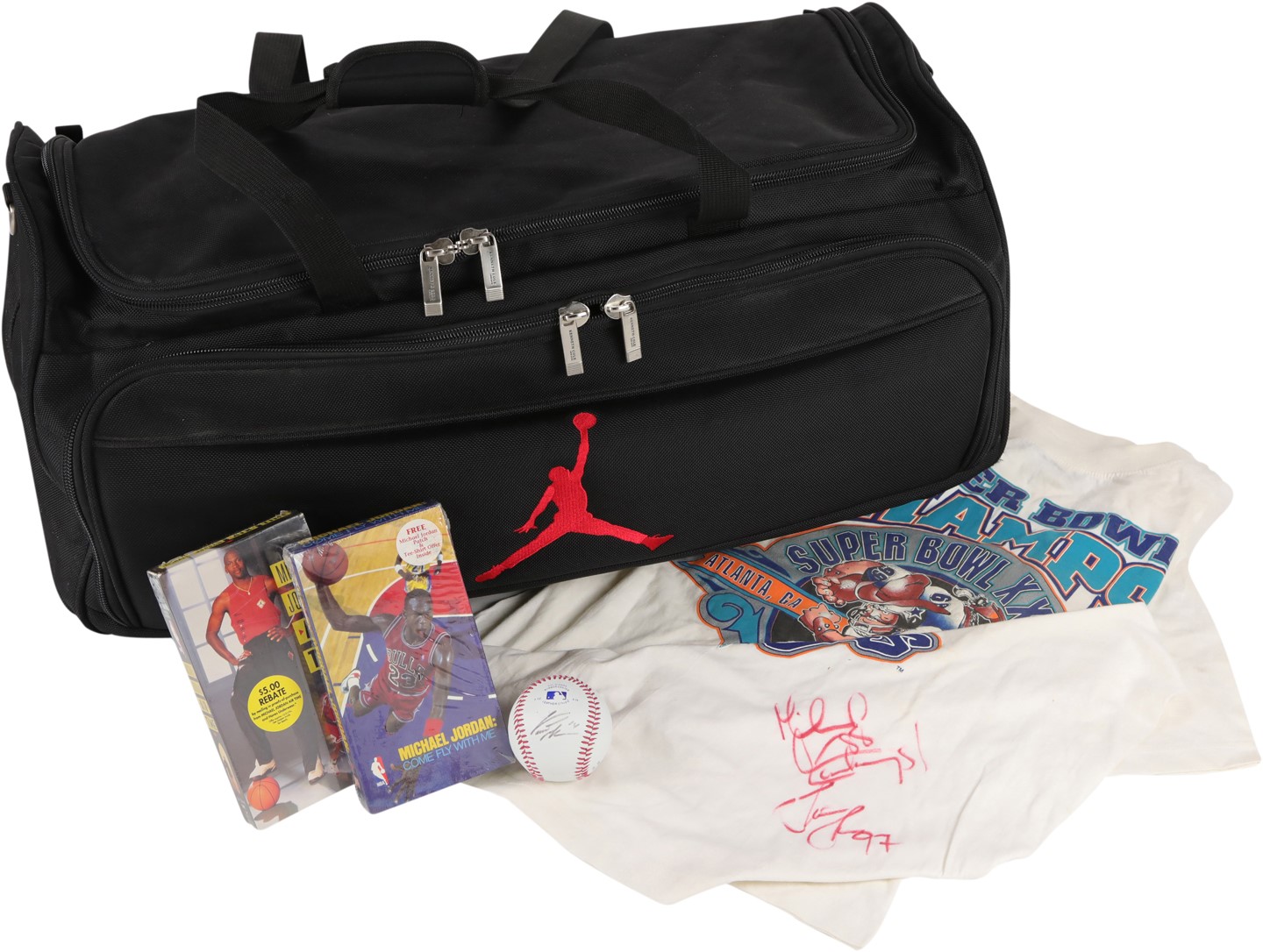 - Miscellaneous Items from John Michael Wozniak Collection with Prototype Michael Jordan Brand Luggage Bag