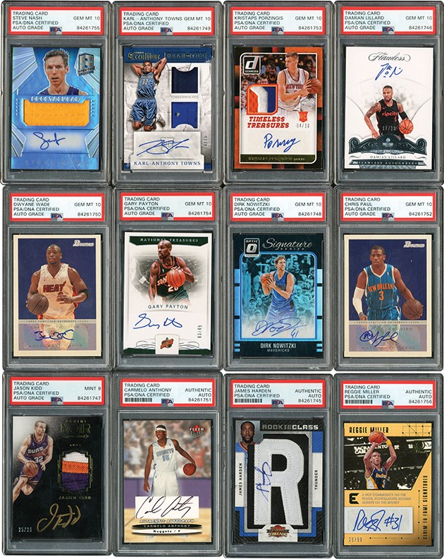 - Modern NBA Superstar Signed Trading Card Archive with Big Names
