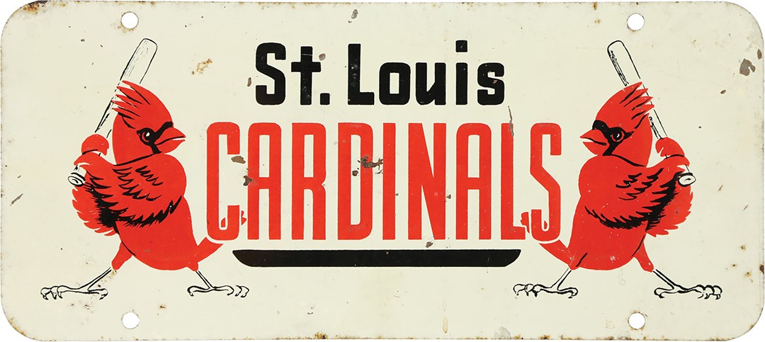 Baseball Memorabilia - 1950s St. Louis Cardinals License Plate
