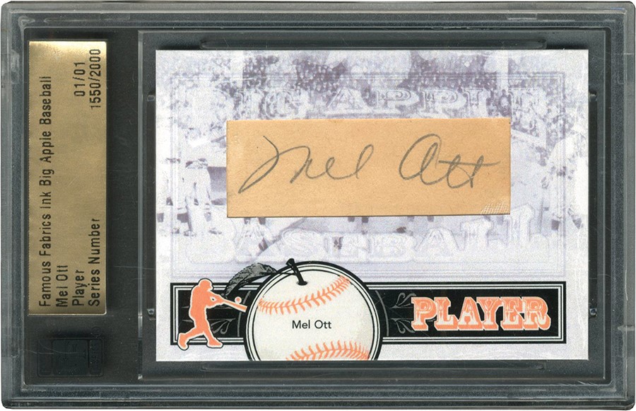 Baseball and Trading Cards - 2014 Leaf Big Apple Mel Ott "1 of 1" Cut Autograph