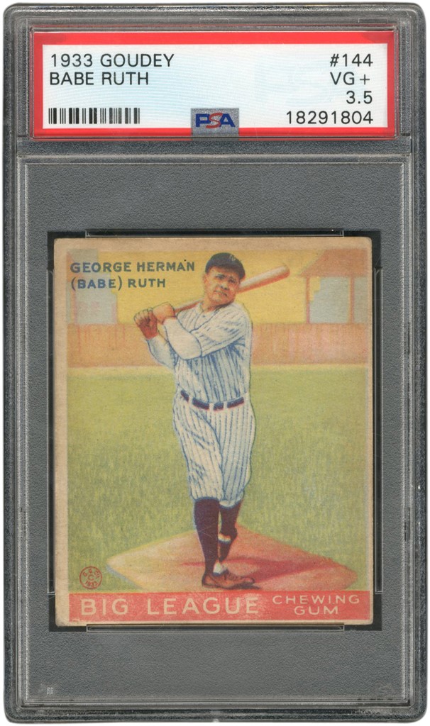 Baseball and Trading Cards - 1933 Goudey #144 Babe Ruth PSA VG+ 3.5