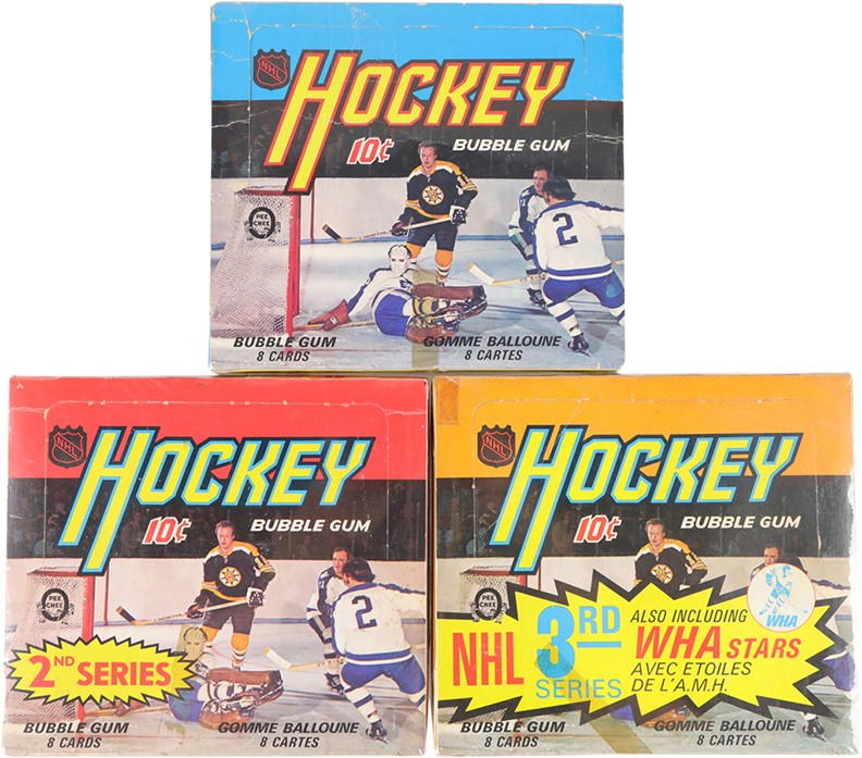 Hockey Cards - 1972-73 O-Pee-Chee Hockey Series 1, 2, & 3 Display Boxes (3)