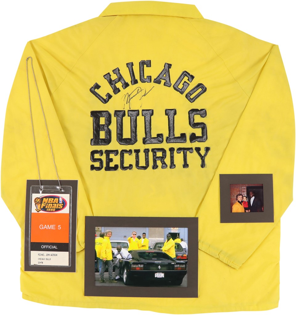 - John Michael Wozniak's Chicago Bulls Security Jacket Signed by Michael Jordan (Family Sourced)