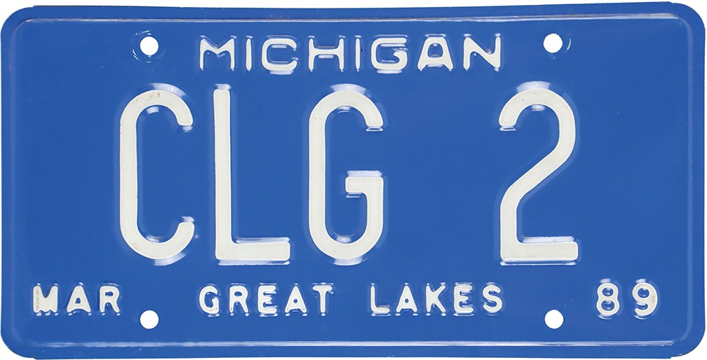 Ty Cobb and Detroit Tigers - Charlie Gehringer Michigan License Plate