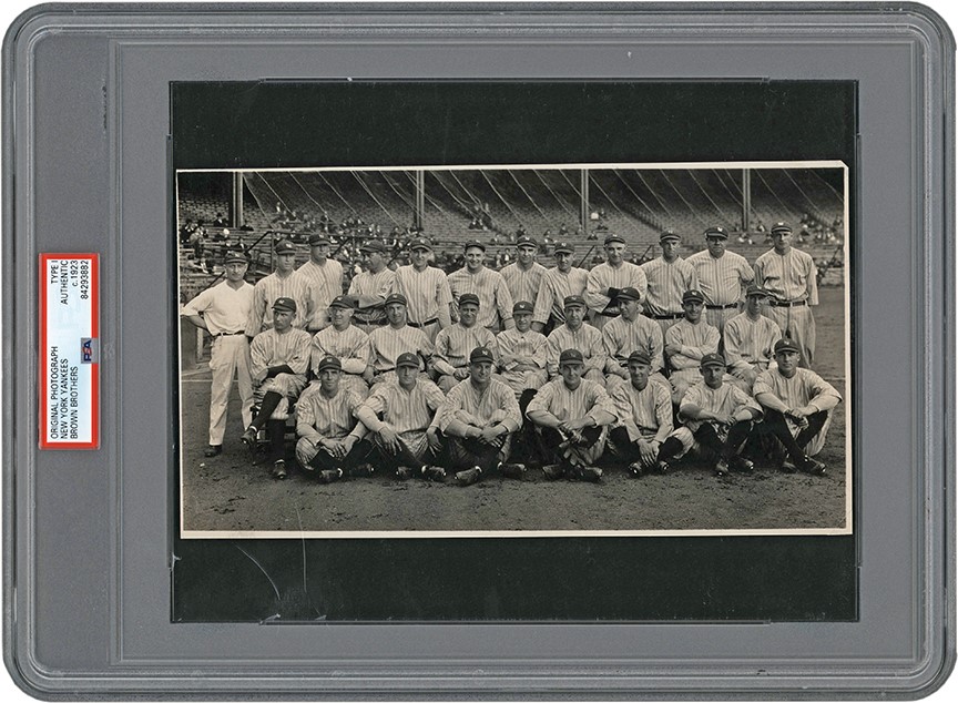The Brown Brothers Collection - Super Rare 1923 New York Yankees Team Photograph w/Lou Gehrig (PSA Type I)