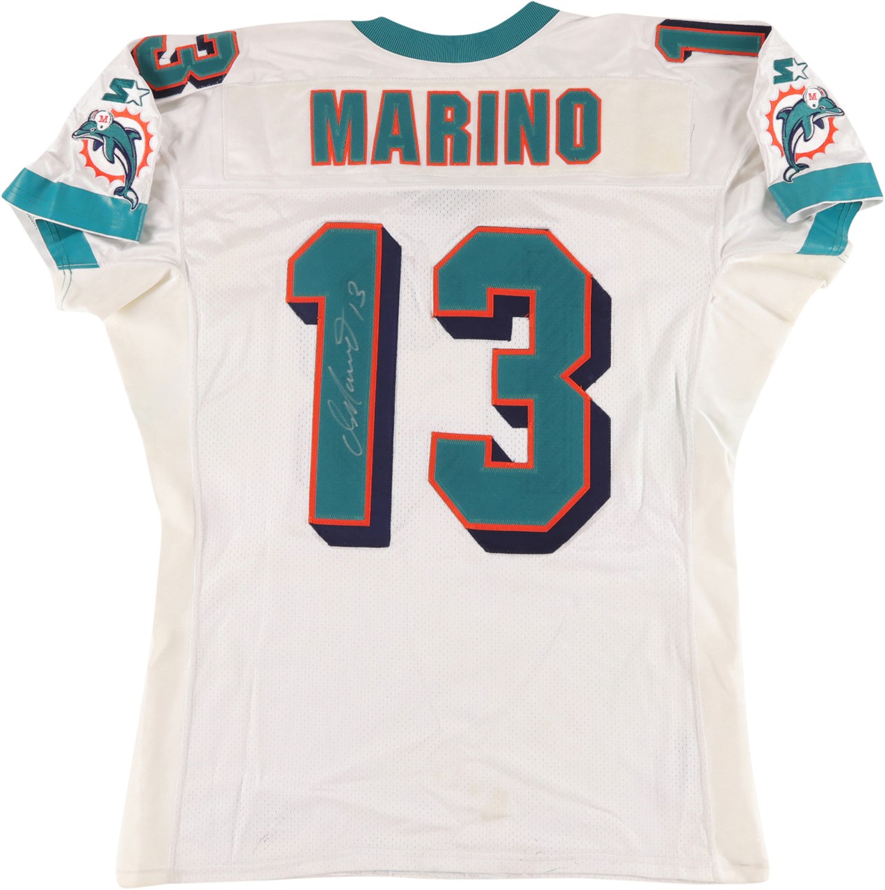 - 10/19/97 Dan Marino Photo-Matched Miami Dolphins "Victory" Signed Game Worn Jersey (Resolution Photomatching, MEARS A10 & Marino LOA)