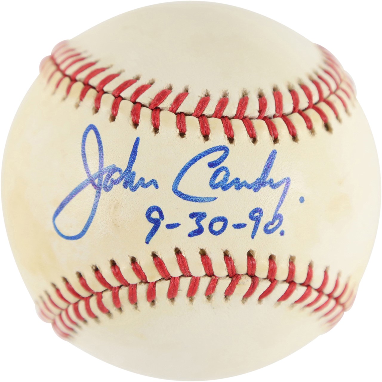 - 9/30/90 John Candy Single-Signed Baseball Obtained in Person by MLB Scout at White Sox Game (PSA)
