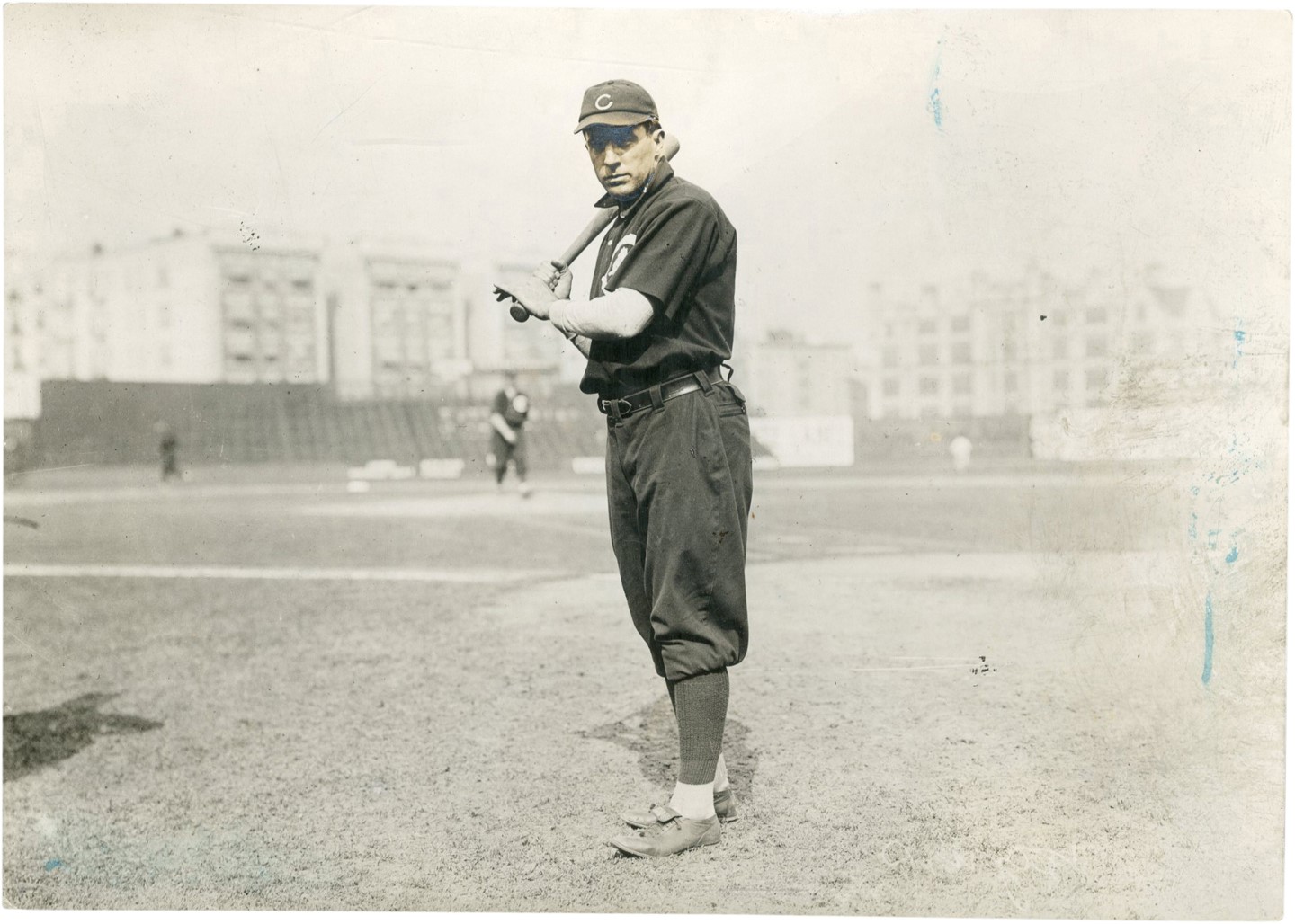 Joe Tinker Posed w/Bat Photograph